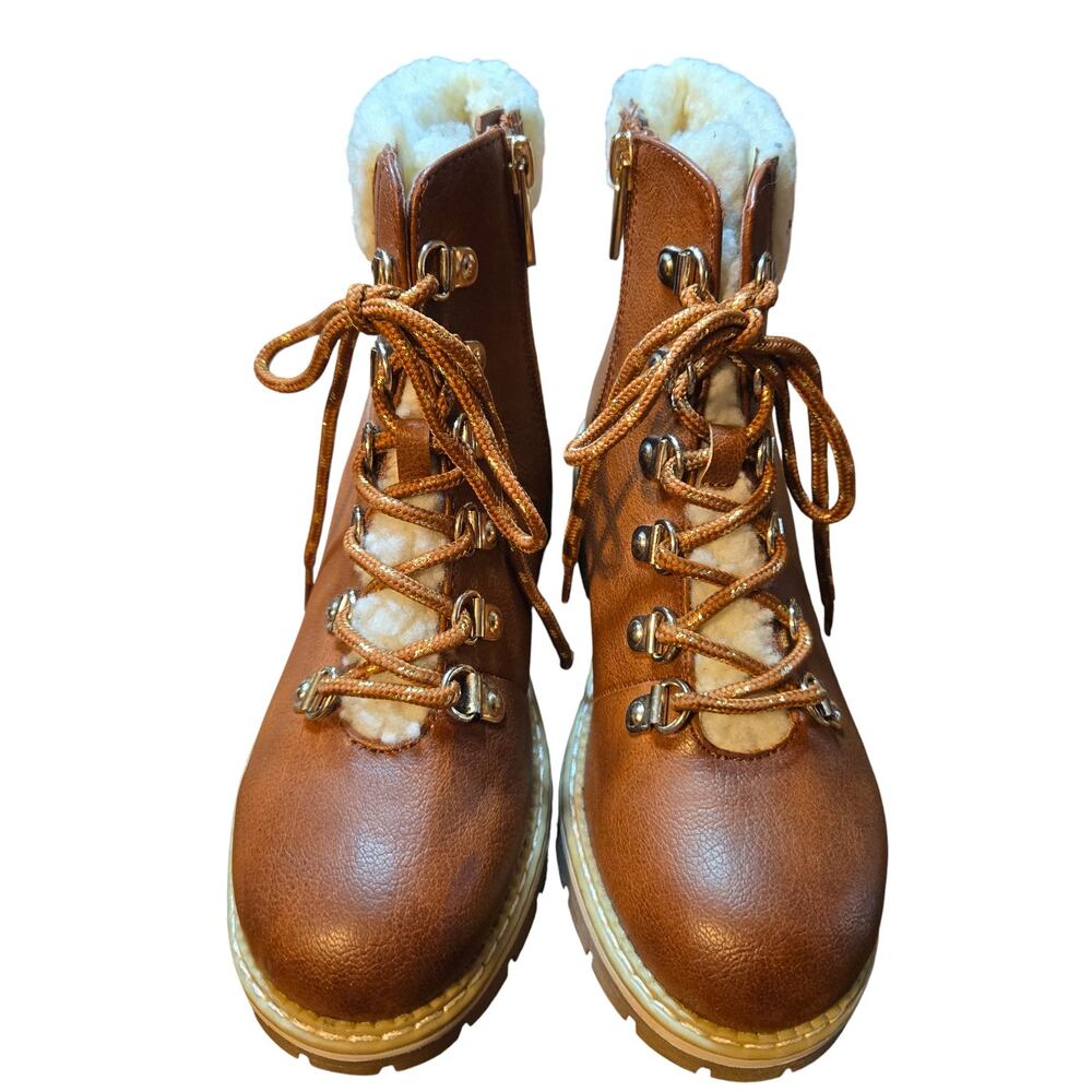 Sophie 17 Brown Size 2 Girl's Insulated Water Resistant Combat Boots Shoes Child